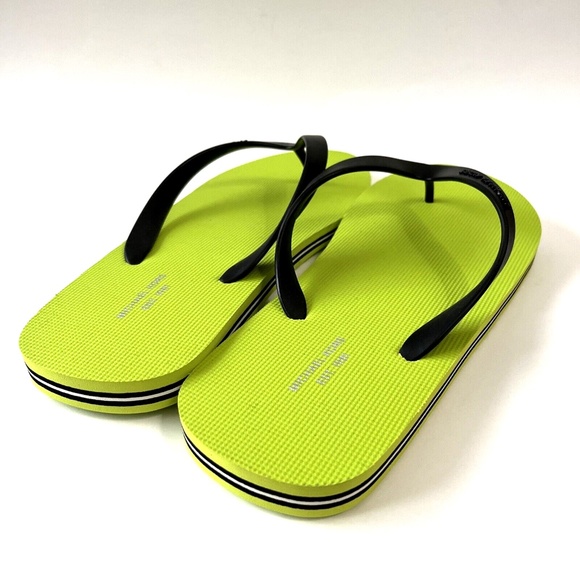 NWOB MICHAEL KORS RX21K Men\'s Flip Flops Lime Green Black Sandals Size 11 main image 6